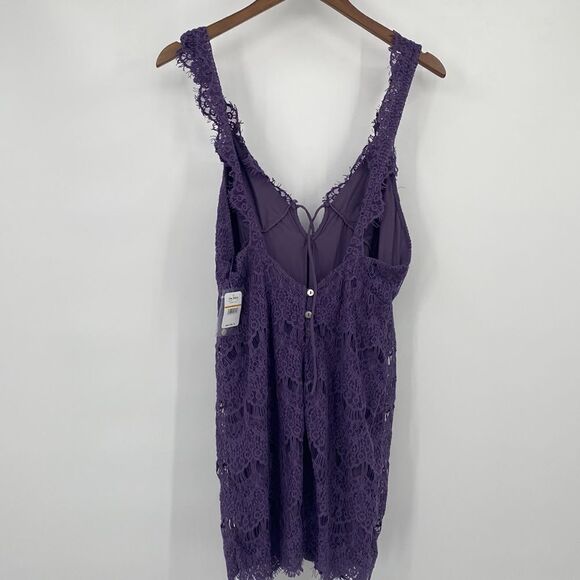 Free People Night Moves Lace Mini Dress in Midnight Violet NWT Small - Picture 6 of 7
